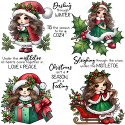 Mangocraft Christmas Series Girl Fairy Cutting Dies Clear Stamp DIY Scrapbooking Metal Dies Silicone Stamp For Cards Album Decor