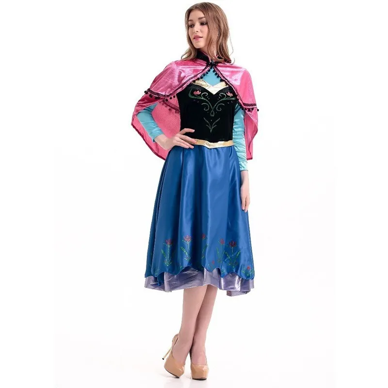 Costume Cosplay delle donne di vendita calde di Halloween Anime Ice and Snow Romance Princess Anna Role Playing Queen Performance Set