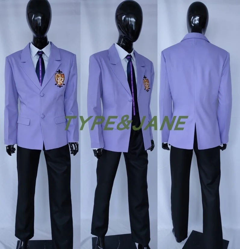 Ouran High School Host Club Cosplay Boy School Uniform Blazer Blue Jacket Coat Haruhi Kyoya Hikaru Takashi Halloween Costume