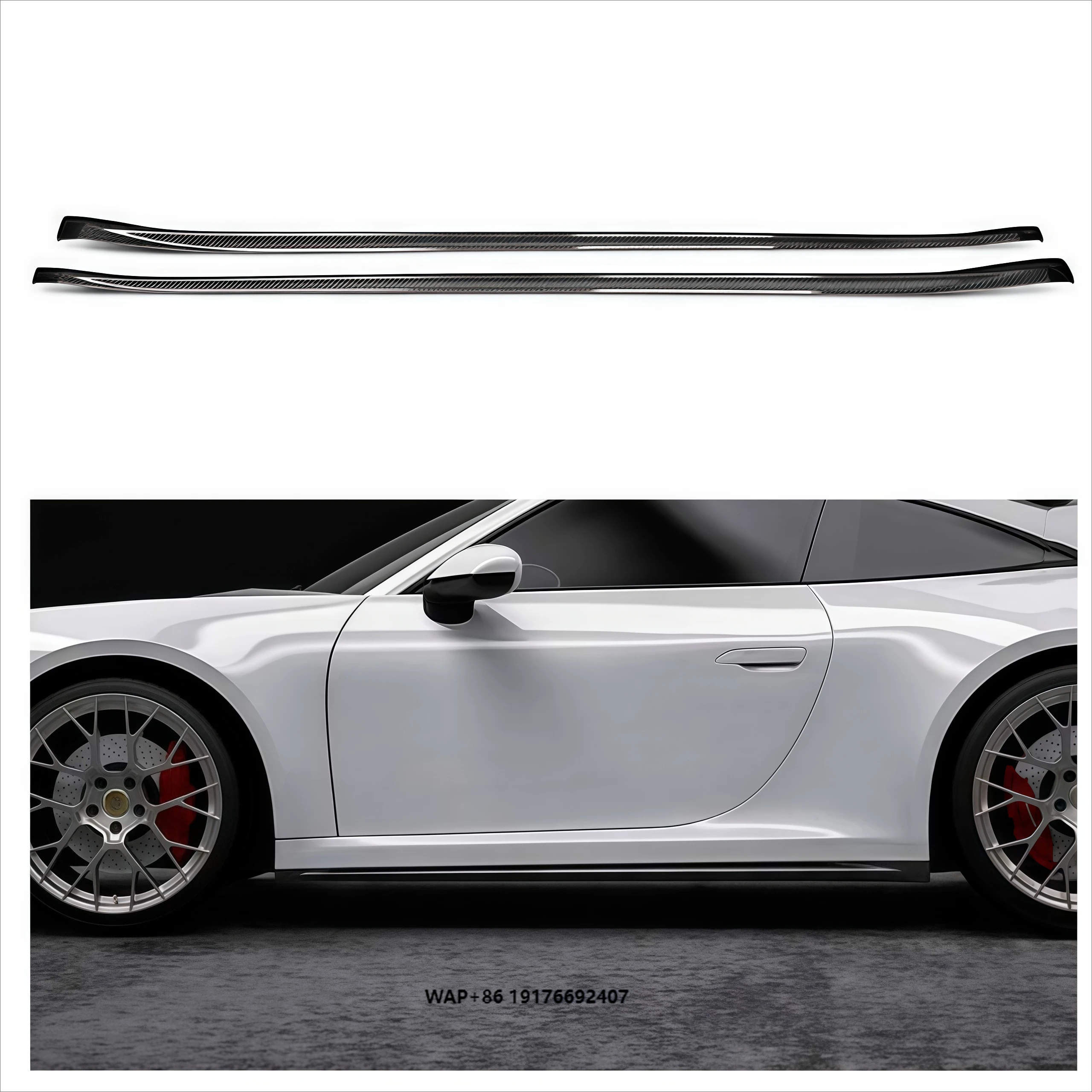 

Dry Carbon Fiber P-style Side Skirts for 911 992 Carrera 4 S 4S Body Kit