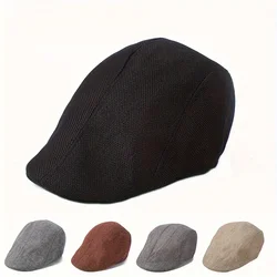 Linen Retro Paperboy Caps Breathable Berets Spring Summer For Men Women Outdoor Travel Walking Director Caps Peaked Cap