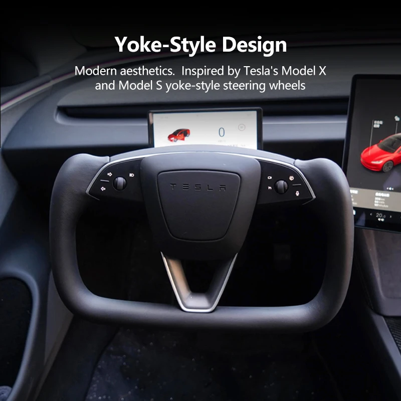 VASTZ Yoke Steering Wheel For Tesla Model 3 2024 Highland with Heating Personalized Customize Black White Car Accessories