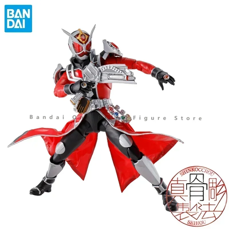 In Stock Original SHF Bandai Real Bone Sculpture Kamen Rider Wizard Fire Dragon Action Figure Animation Toy Gift Model Hobby