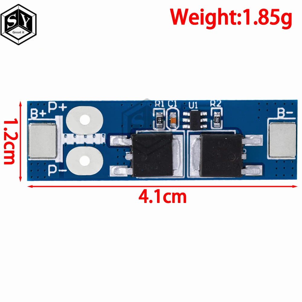 1S 12A 3.7V Li-ion / 3.2V Lifepo4 18650 Battery Charging Protection Board Short Circuit Protection BMS PCM For Electric Motor