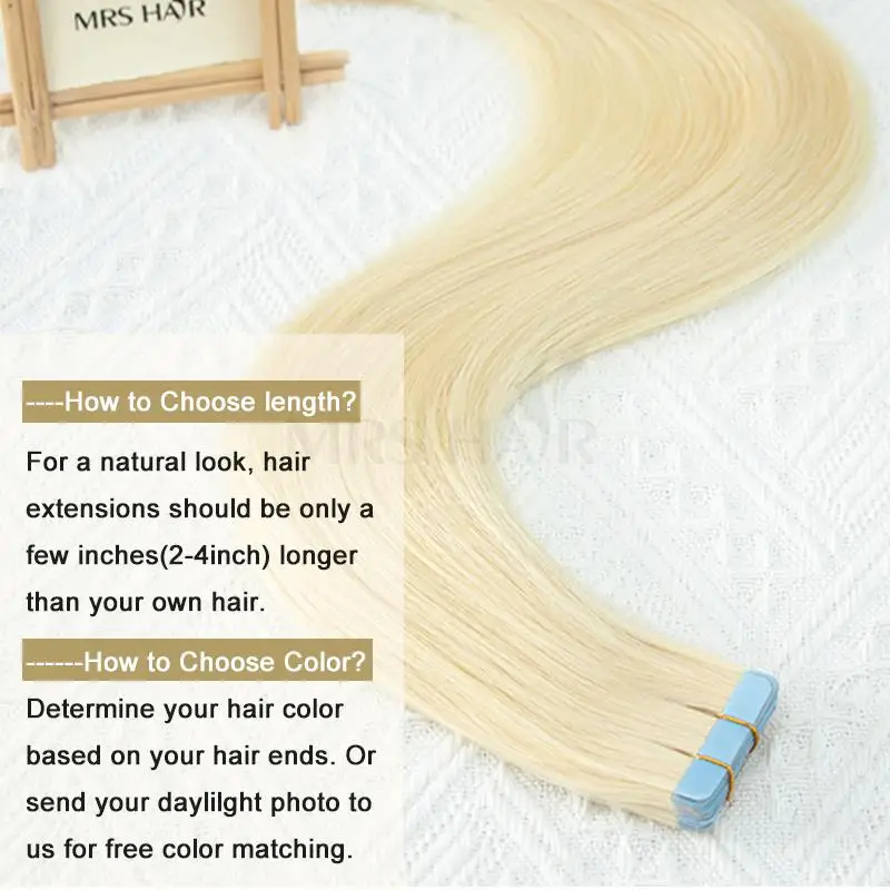 Tape in Human Hair Extensions Real Natural Human Hair Extensions Straight Hair Extensions Skin Weft Mega Hair 20pcs/pack