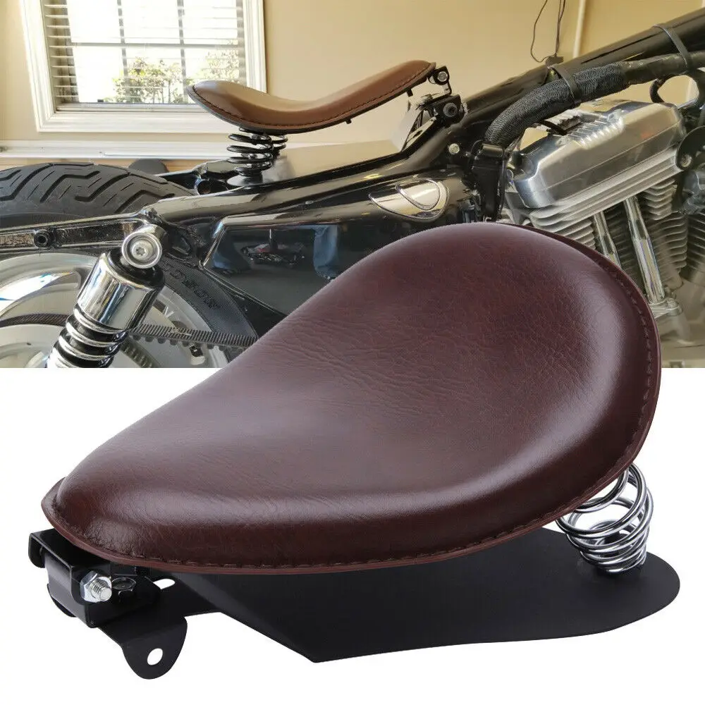 For Yamaha V-Star 250 650 950 1100 1300 for Suzuki Bobber Motorcycle Spring Solo Seat Base Saddle Leather Driver Seat Accessorie