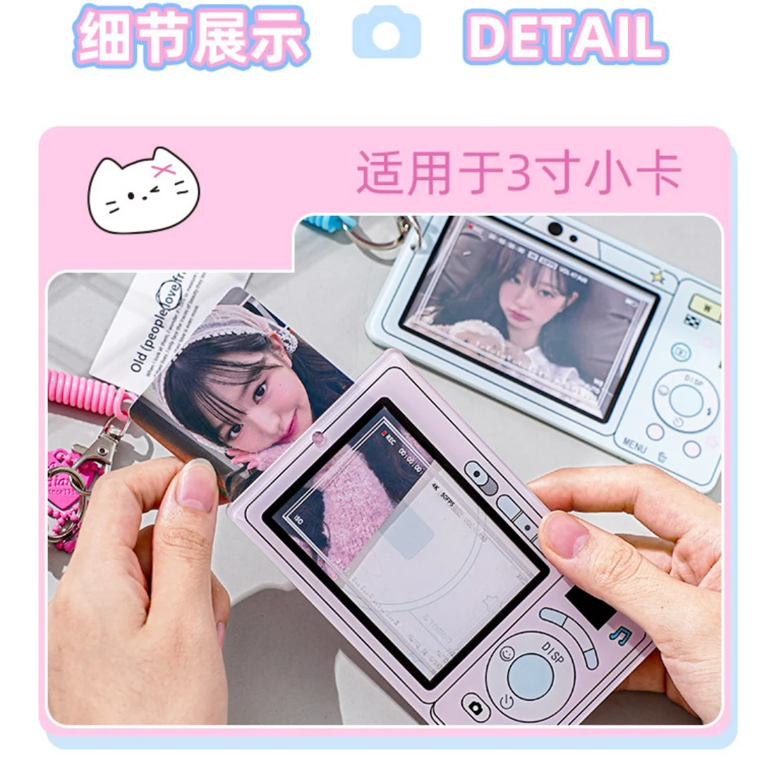 Acrylic Card Holder Decorative Photocard Holder Retro Camera Card Holder Portable Id Storage Bag Charm For Id Card Storage Key