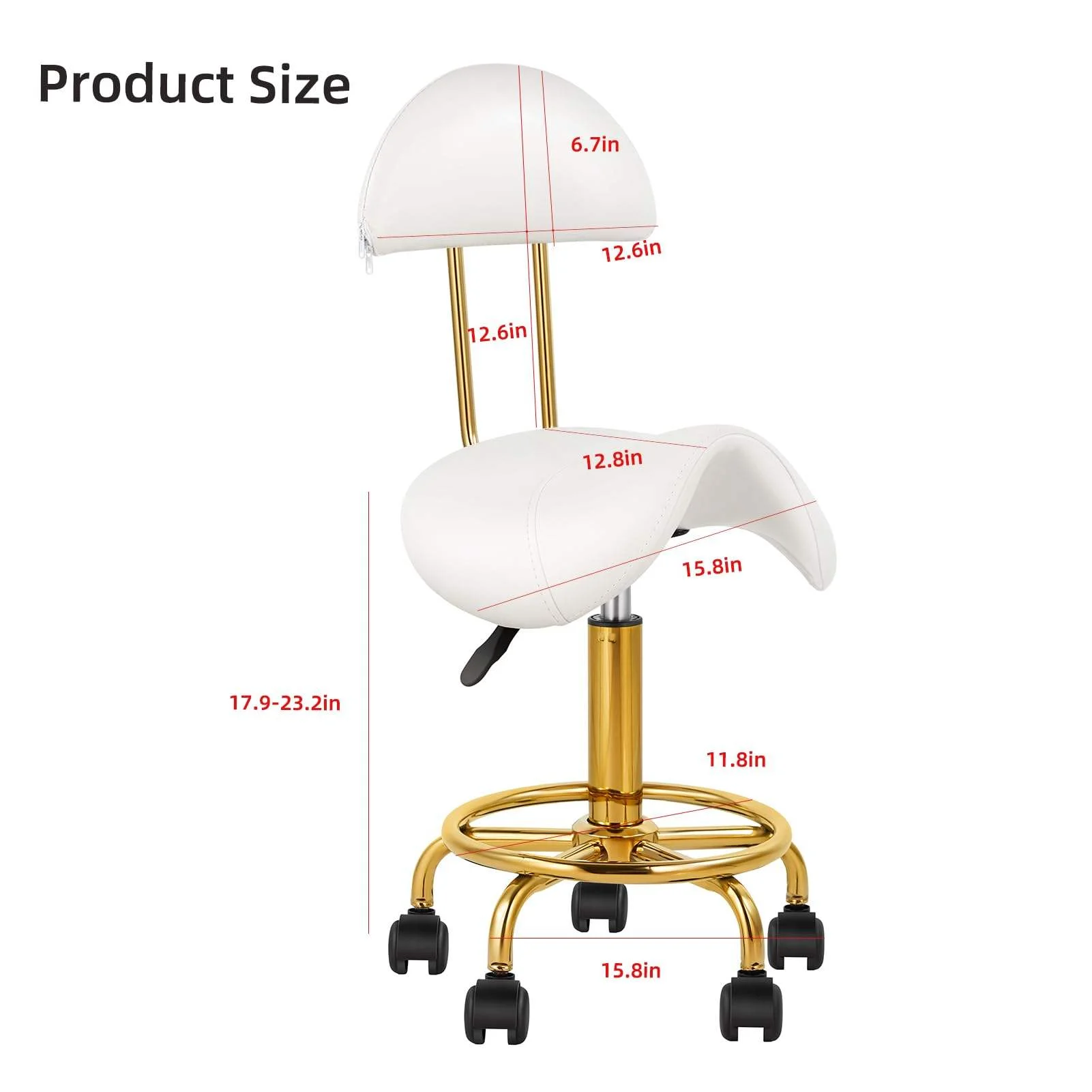 High Quality Ergonomic Saddle Golden Barber Chair with Back Support Beauty Salon Rotatable Stool for Hair Salon Barber Shop