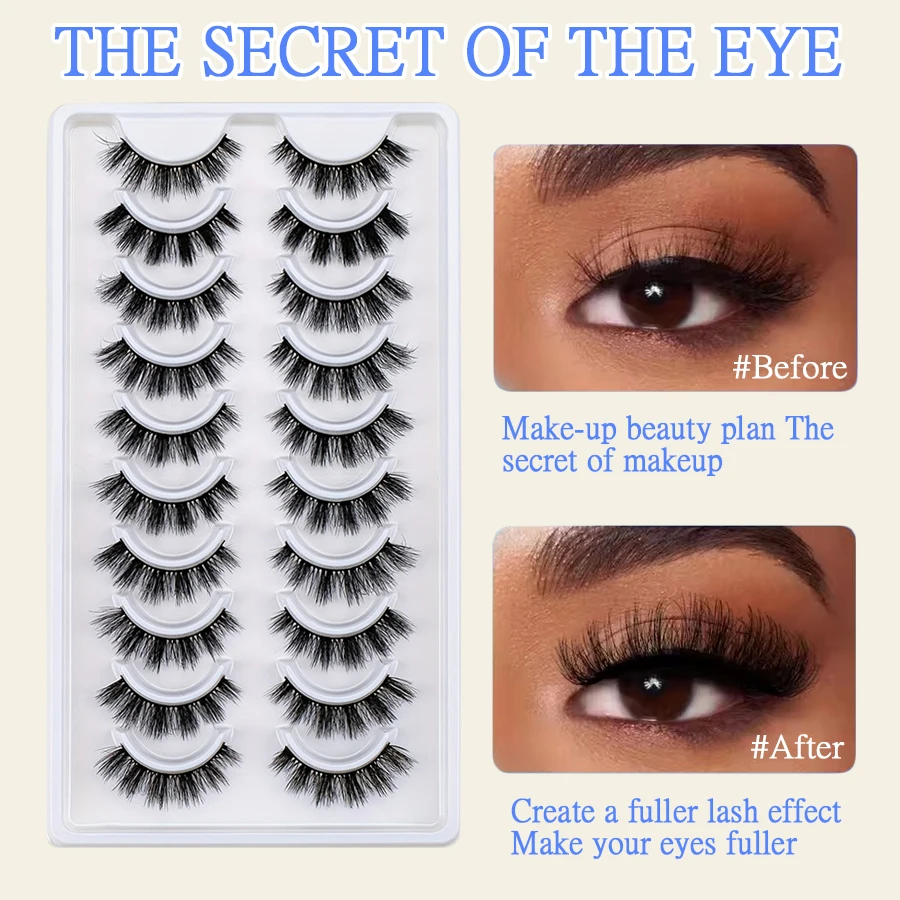 3D Mink Lashes Faux Mink Soft Fluffy Lash Full Thick Wispy Eyelash Dramatic False Eyelashes Makeup
