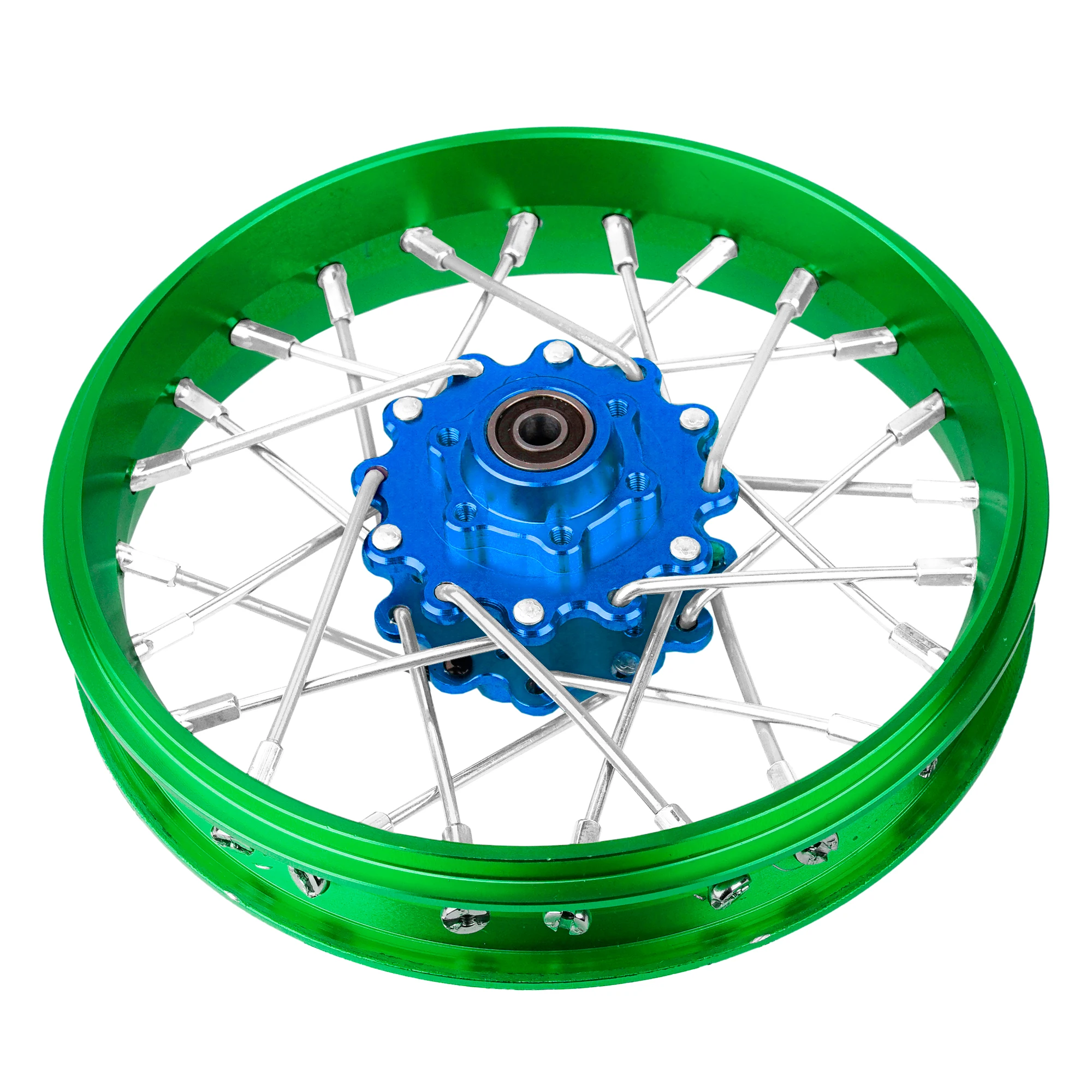 KEBEILEE CNC Aluminum Front Wheel V2 For LOSI Promoto MX motorcycle  1:4 Green