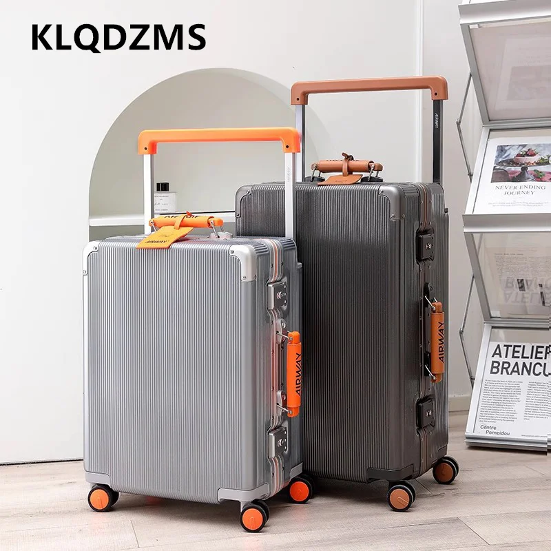 KLQDZMS Suitcase High Quality Aluminum Frame Business Trolley Case Universal Wheel Boarding Box 20