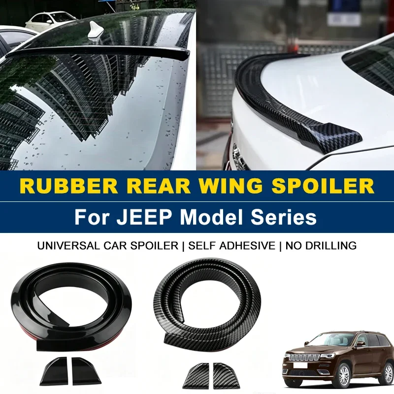 For JEEP GrandCherokee Compass Renegade Cherokee 1.5M Self-Adhesive Rear Spoiler Wing No Drill Trunk Lip Exterior Parts