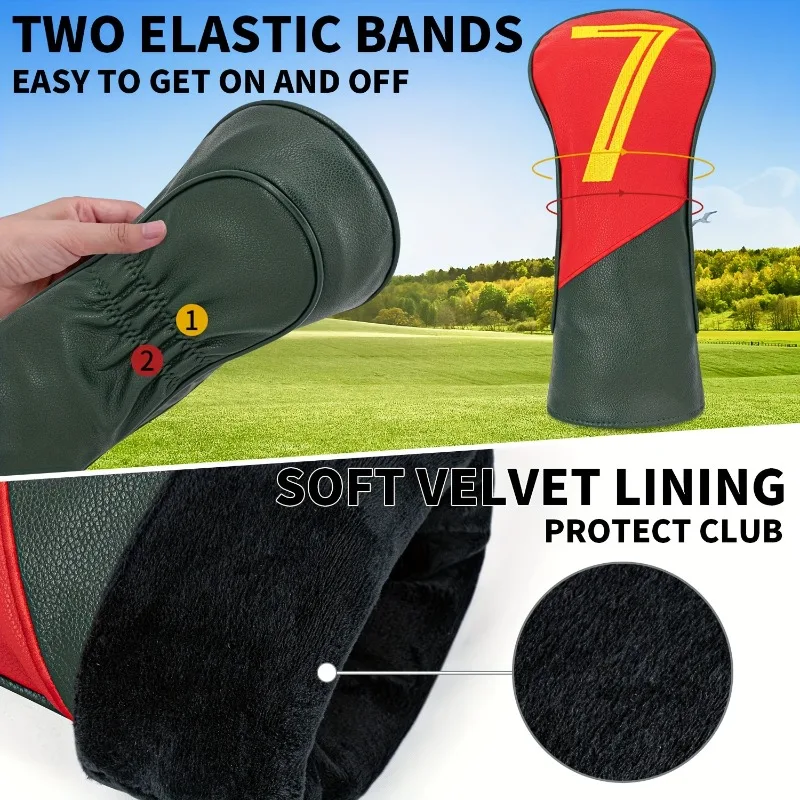 غطاء رأس نادي الجولف 777 - تصميم متين ومقاوم للغبار ومطرز، مثالي لحماية نادي الجولف الخاص بك، غطاء رأس نادي الجولف