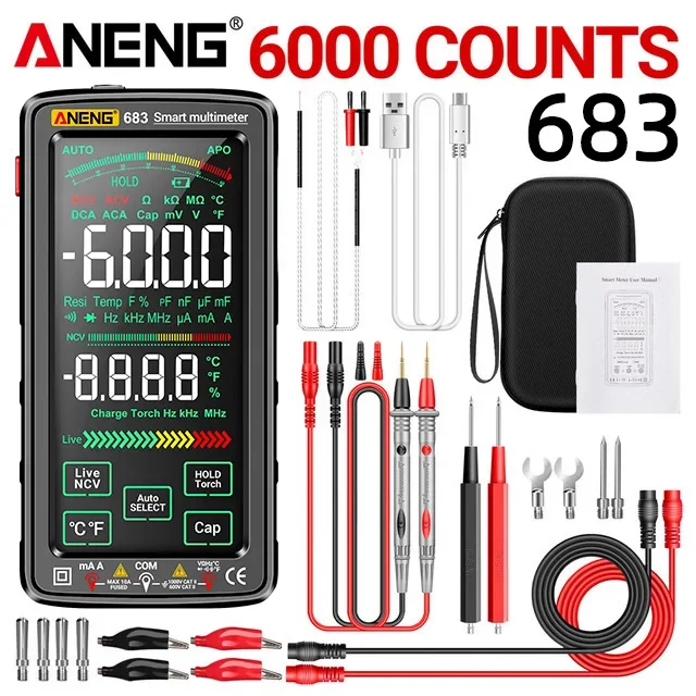 ANENG 683 Smart Multimeter Tester High-End Touch wiederaufladbar 6000 Counts Multimetro Test Multitester AC/DC Spannung Strom Werkzeug