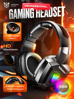 Onikuma Gaming Headset w/Mic - Noise-Cancelling Mic, 7.1 Surround Sound, RGB Lights - PS5/PS4/Xbox/PC - Over-Ear Wired (3.5mm)