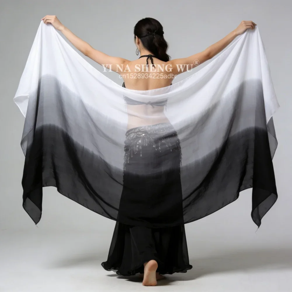 100% Real Silk Belly Dance Veils Silk Veils Customized Handmade Dyed Shawls Women Scarf Costumes Accessories Belly Dance Veils