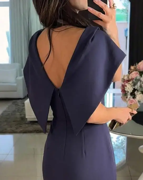 

Women Evening Dresses Colorblock Off The Shoulder Maxi Dress with Shawl Design Elegant Backless Detail Slim Pleated Party Dress