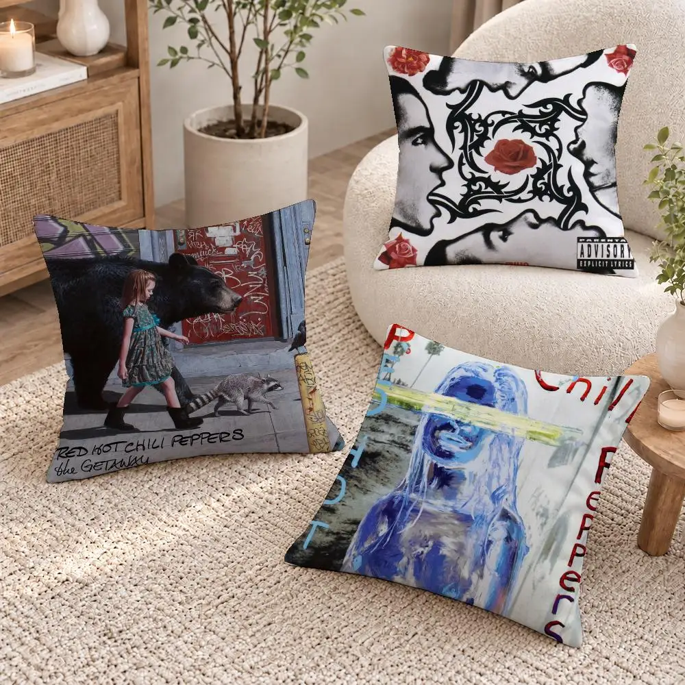 Band Red Hot Chili Peppers Cushion Cover Short Plush Pillow Cover, Washable Wrinkle-Resistant for Sofa Bedroom Decor Gift
