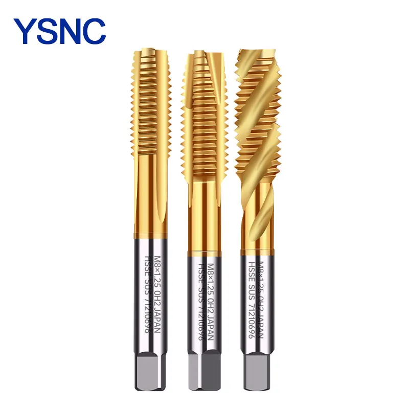 HSS Cobalt Containing Tip Screw Tap Machine Tap Drill Tools Stainless Steel Special Titanium-Plated Thread Tapping M3 M4 M5 M6