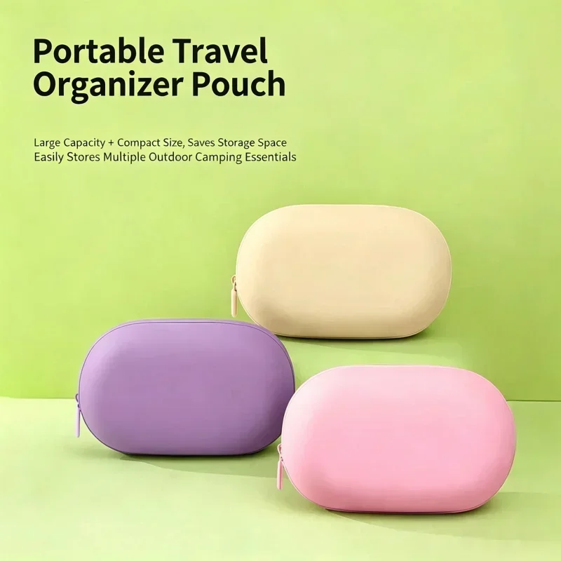 Silicone Makeup Bag and Toiletry Bag - Portable Outdoor Toiletry Bag - Compact Travel Storage Bag - Large Capacity Storage Bag