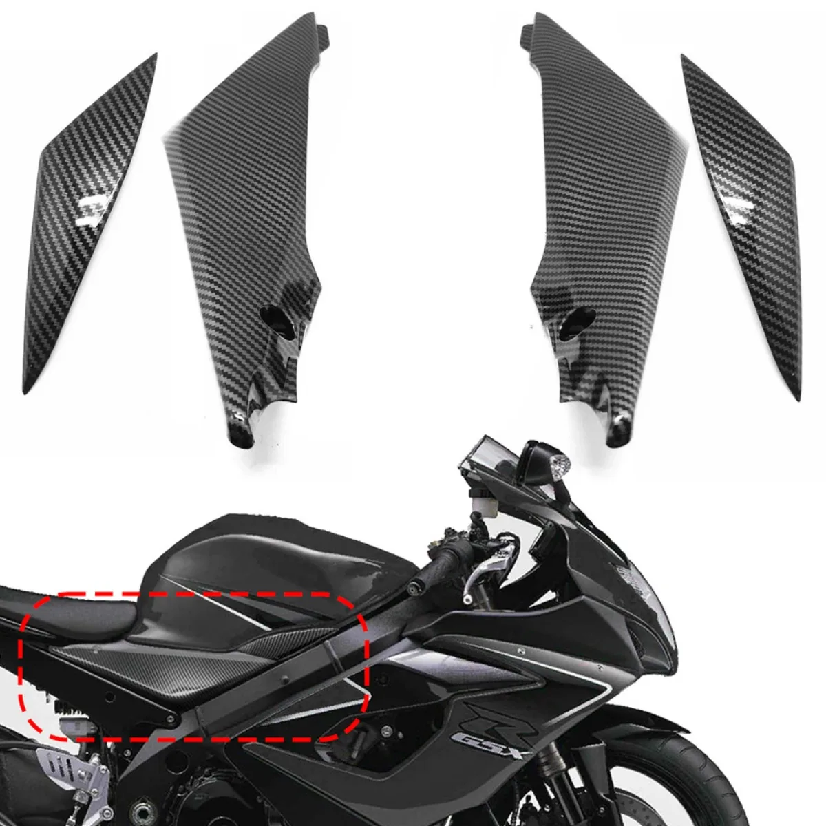 

Carbon Fiber Pattern Gas Tank Side Cover Fairing Accessories for suzuki gsxr1000 gsx-r 1000 gsx-r1000 gsx r1000 K5 k6 2005 2006