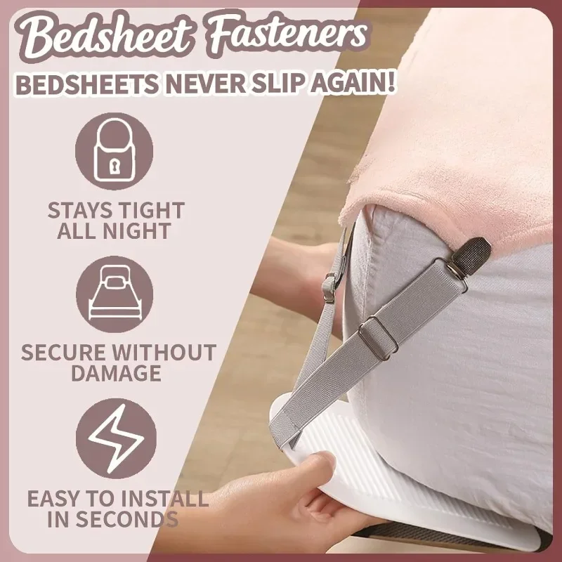 Adjustable Elastic Bed Sheet Clips Anti-slip Fitted Fasteners for Sofa Cover Mattress Holder Straps for Home Hotel