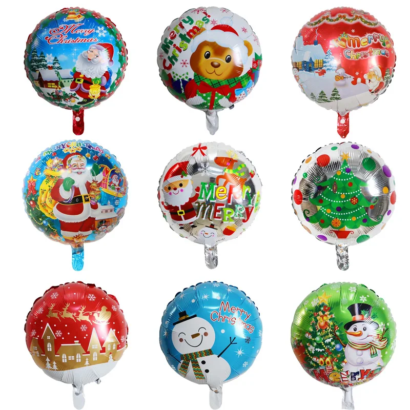 10pcs 18inch Christmas Foil Balloon Happy New Year Santa Claus Christmas Decoration Spanish Feliz Navidad Helium Globos Kids