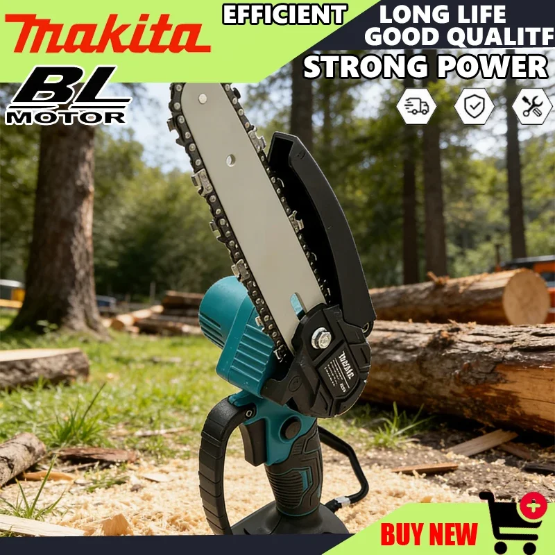 

Аккумуляторная цепная пила Makita 6 дюймов, портативный инструмент для обрезки деревьев и распиловки древесины, для сада, работает от аккумулятора 18В