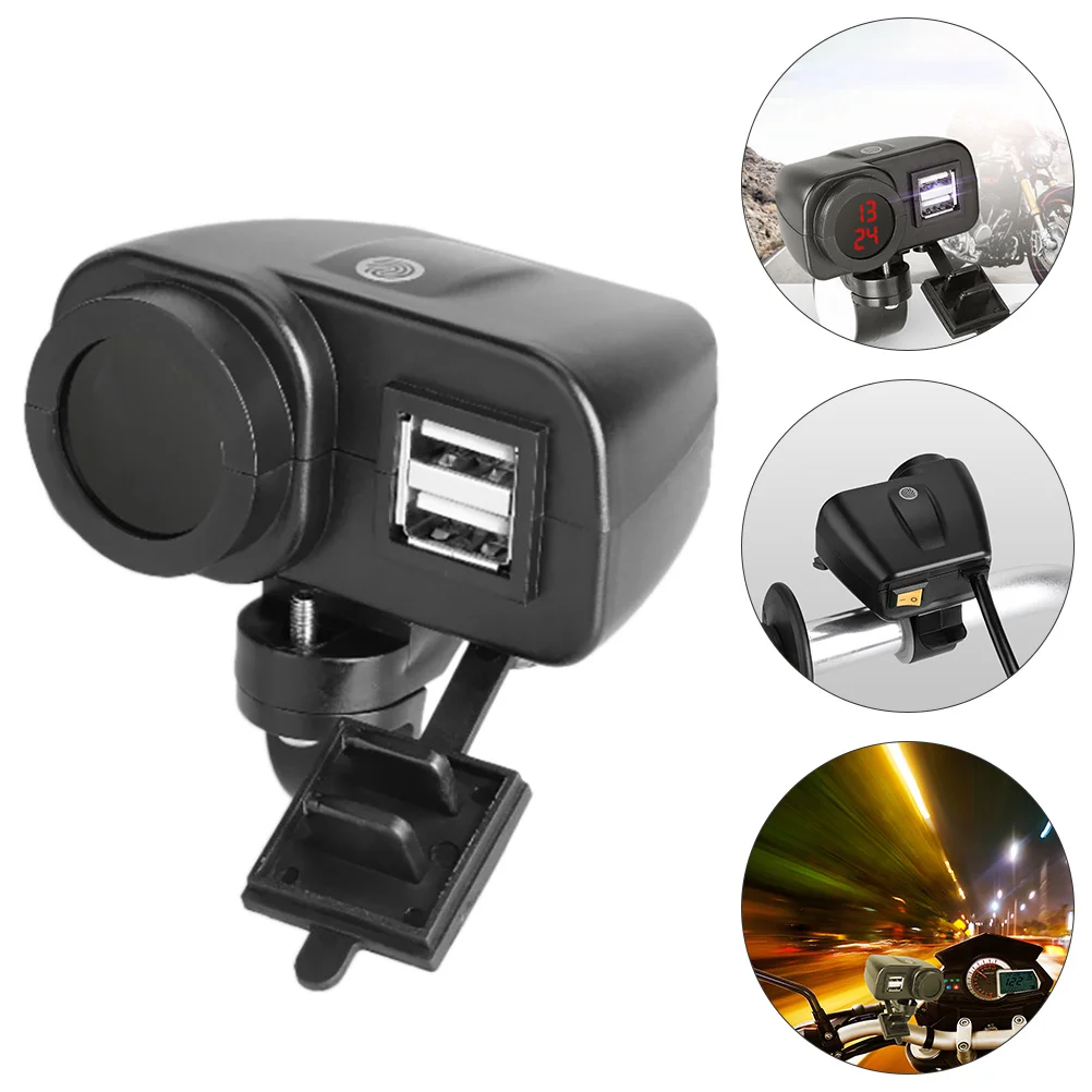 

1pc Motorcycle Phone USB Power Adapter Lightweight Compact ABS Waterproof Portable Install Use Ideal Gift