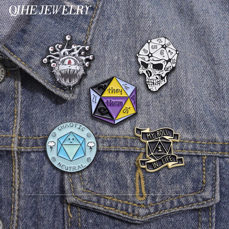 Punk Adventure Game Brooch Enamel Pins Creative Funny Game Roleplay Brooch Badges Decor Clothes Bag Lapel Jewelry Accessories