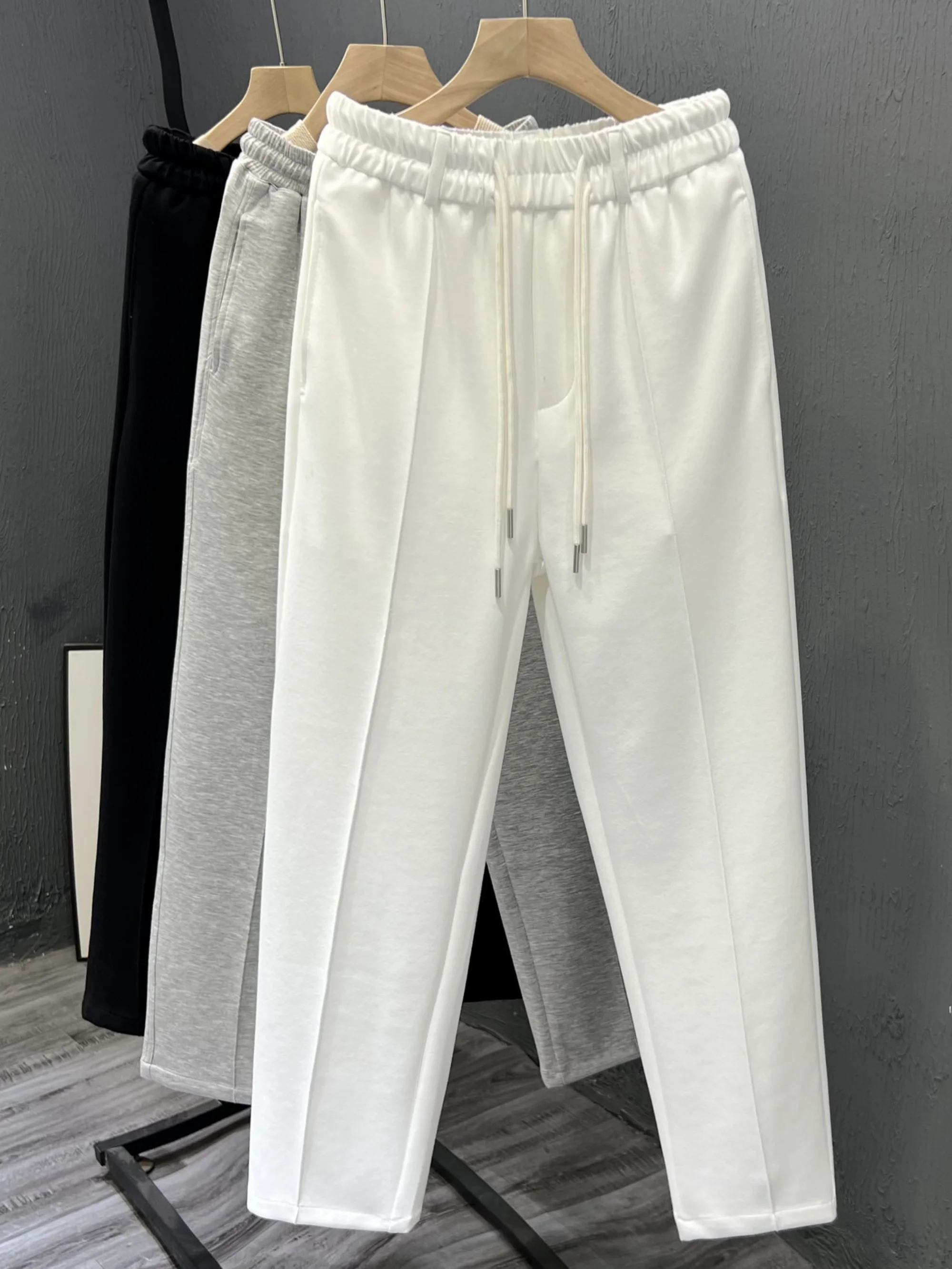 

Casual Straight Leg Pants Men's Autumn Spring New Sle Loose Fit Faionable Trousers Polyester Cosite Fiber mid Waist