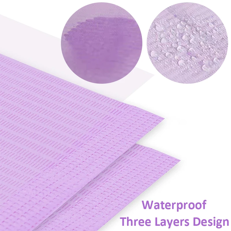 20pcs Purple Nail Art Table Mat Disposable Tablecloths Waterproof Gel Polish Clean Pads Nail Napkins Paper Manicure Salon Tools