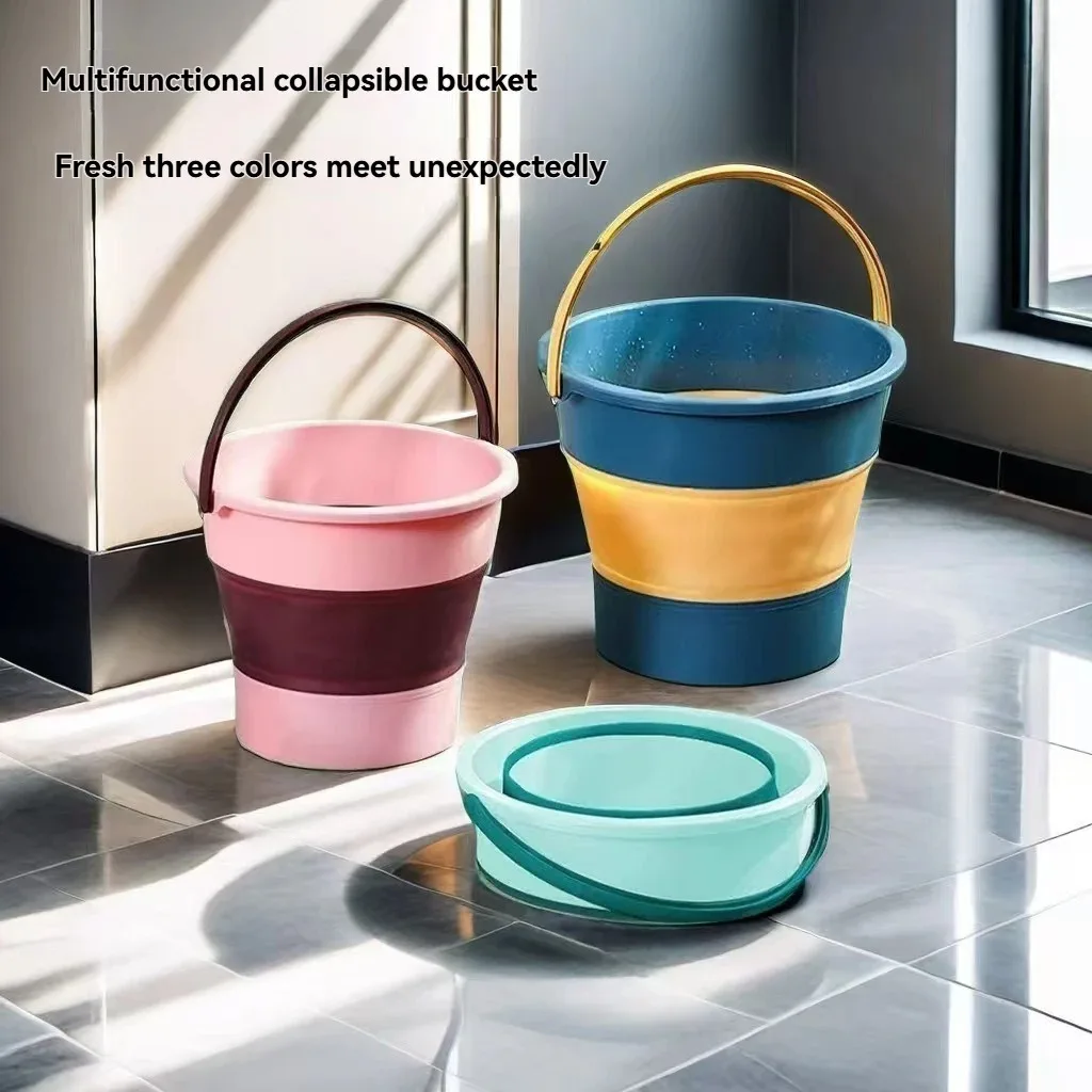 1Pc/ Household Folding Water Bucket, Collapsible Bucket for Car, Portable Car Wash Bucket, Outdoor Fishing and Sand Play Bucket