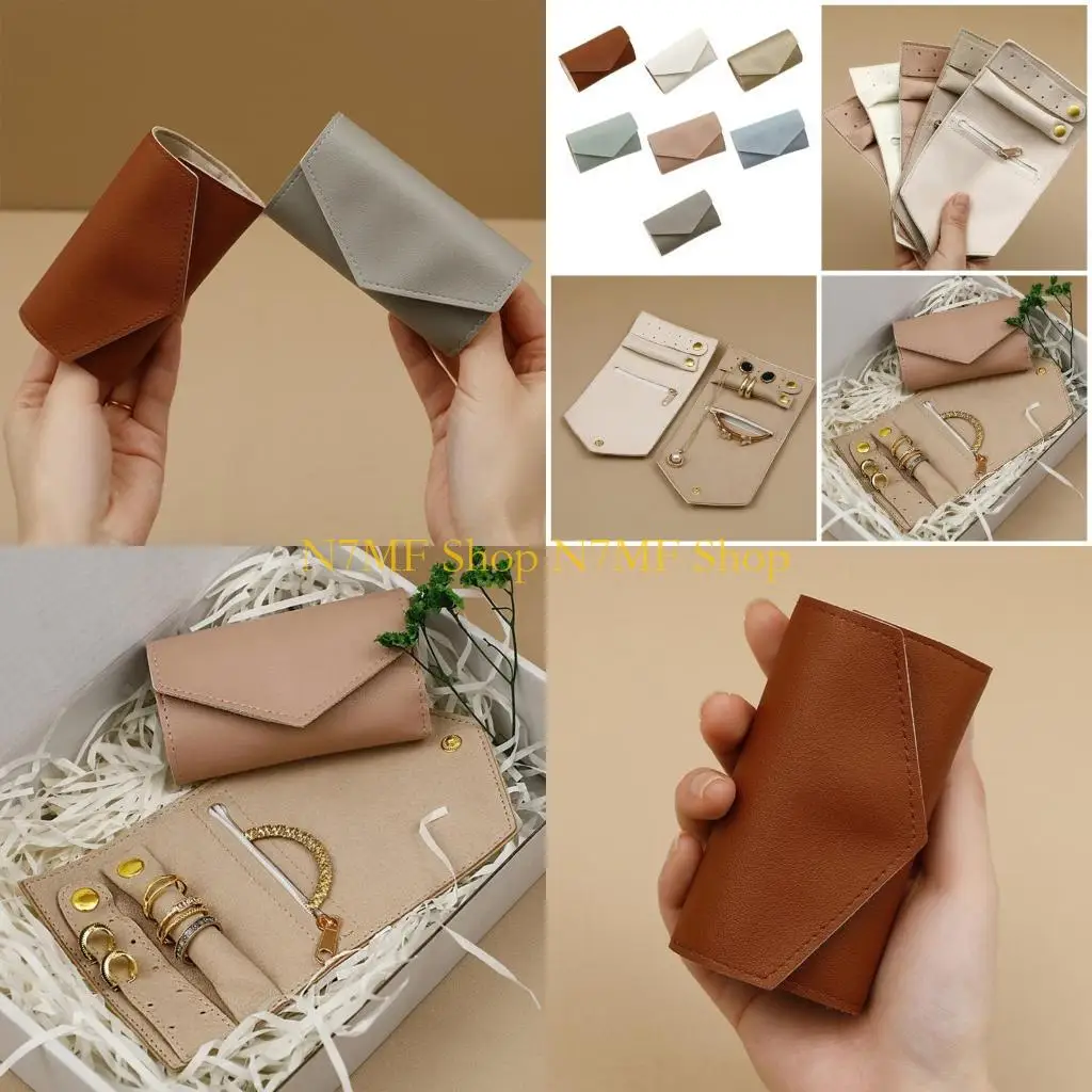 

N7MF Элегантный ювелирный органайзер рулон складной ювелирные украшения сумка с застежкой на молнии