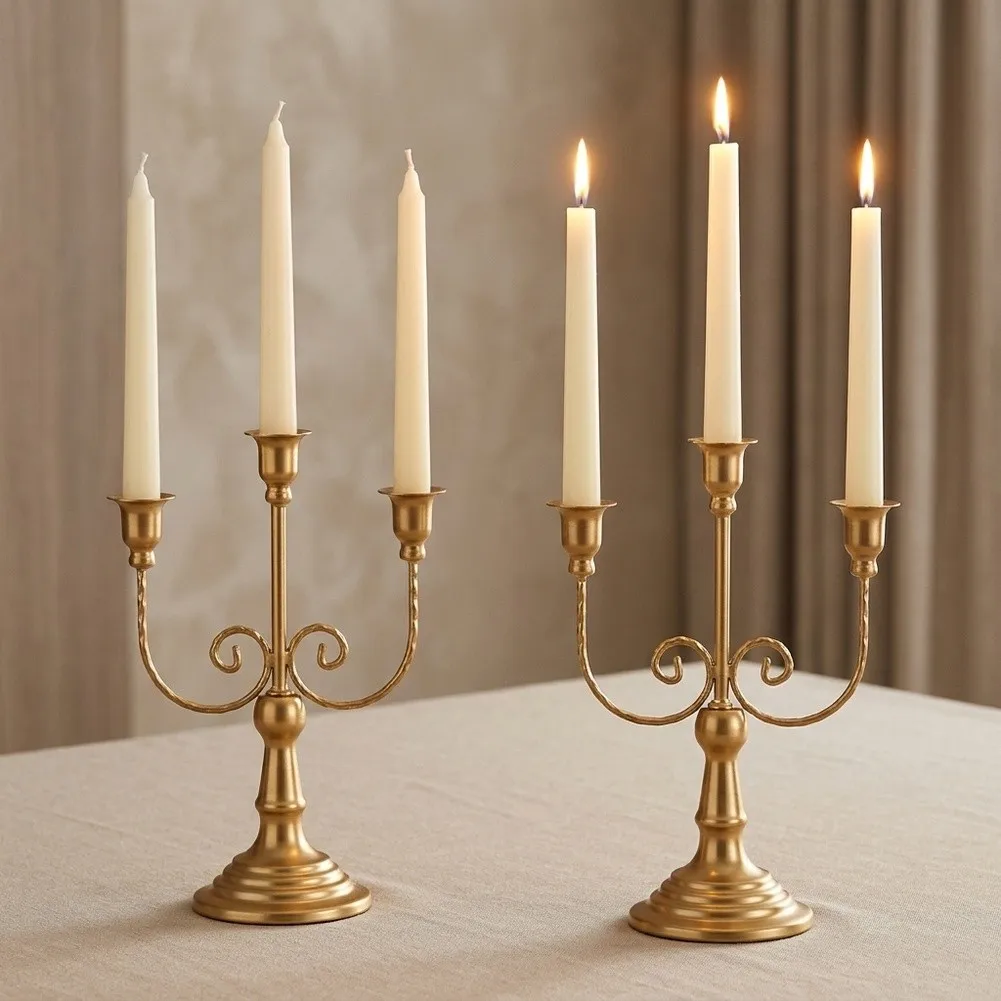 For Retro Metal Candelabrum for Weddings and Festive Events Decorative Table Centerpiece with Vintage Style Design