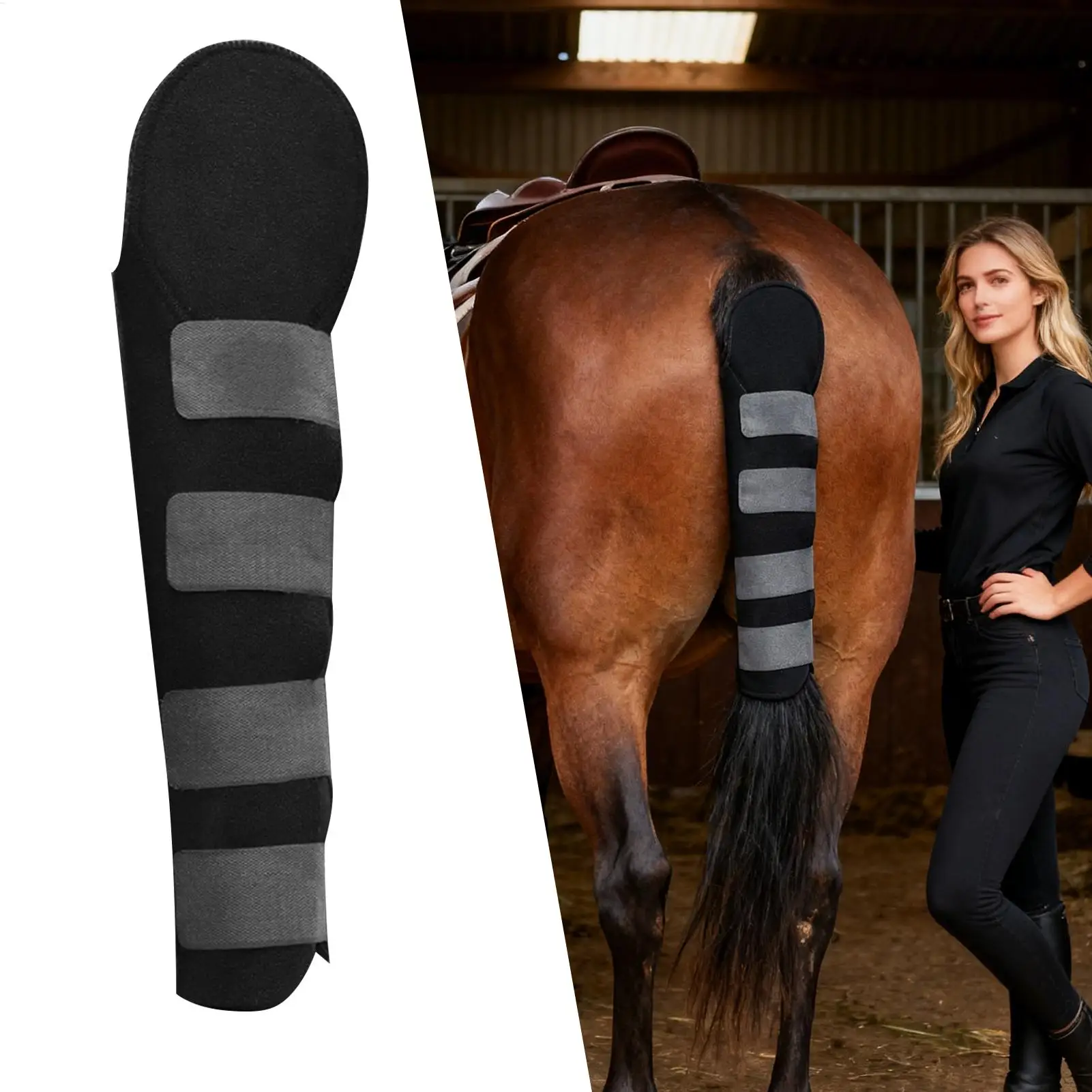 حامي الذيل لمعدات الحماية للخيول للحصان، واقي ذيل الخيل قابل للتنفس للتنزه سيرًا على السباق المستقر #5