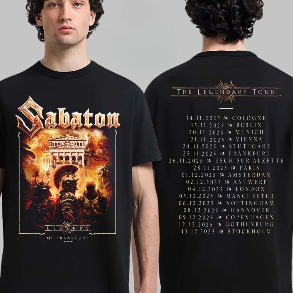 Camiseta Unissex Sabaton de Algodão 2026 - Camiseta de Marca de Moda de Verão com Manga Curta, Luxuosa e Casual Vintage