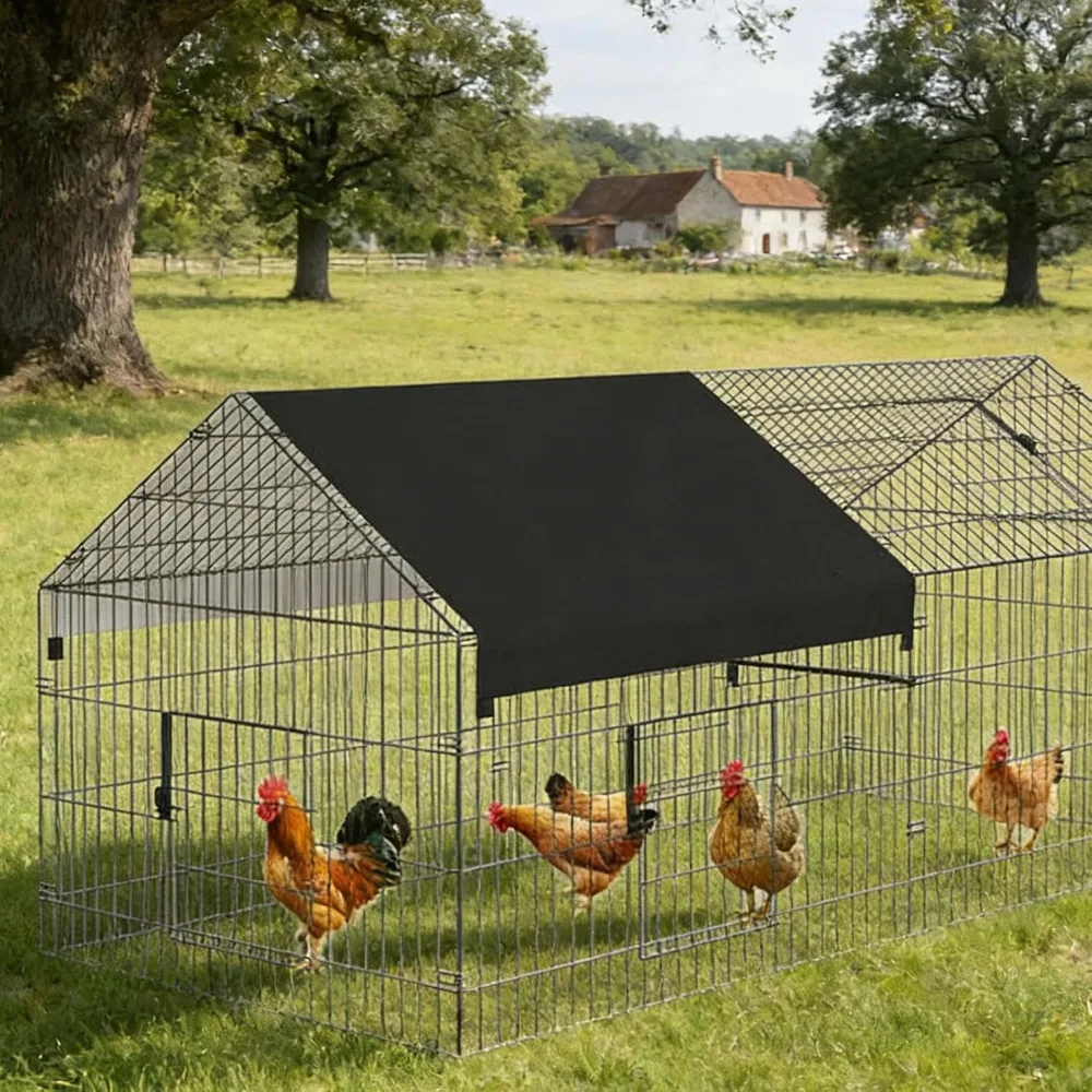 Practical PVC Coated Chicken Coop Cover Waterproof Elastic Loop Fasteners Poultry Run Tarp Outdoor Cage Enclosure Poultry House