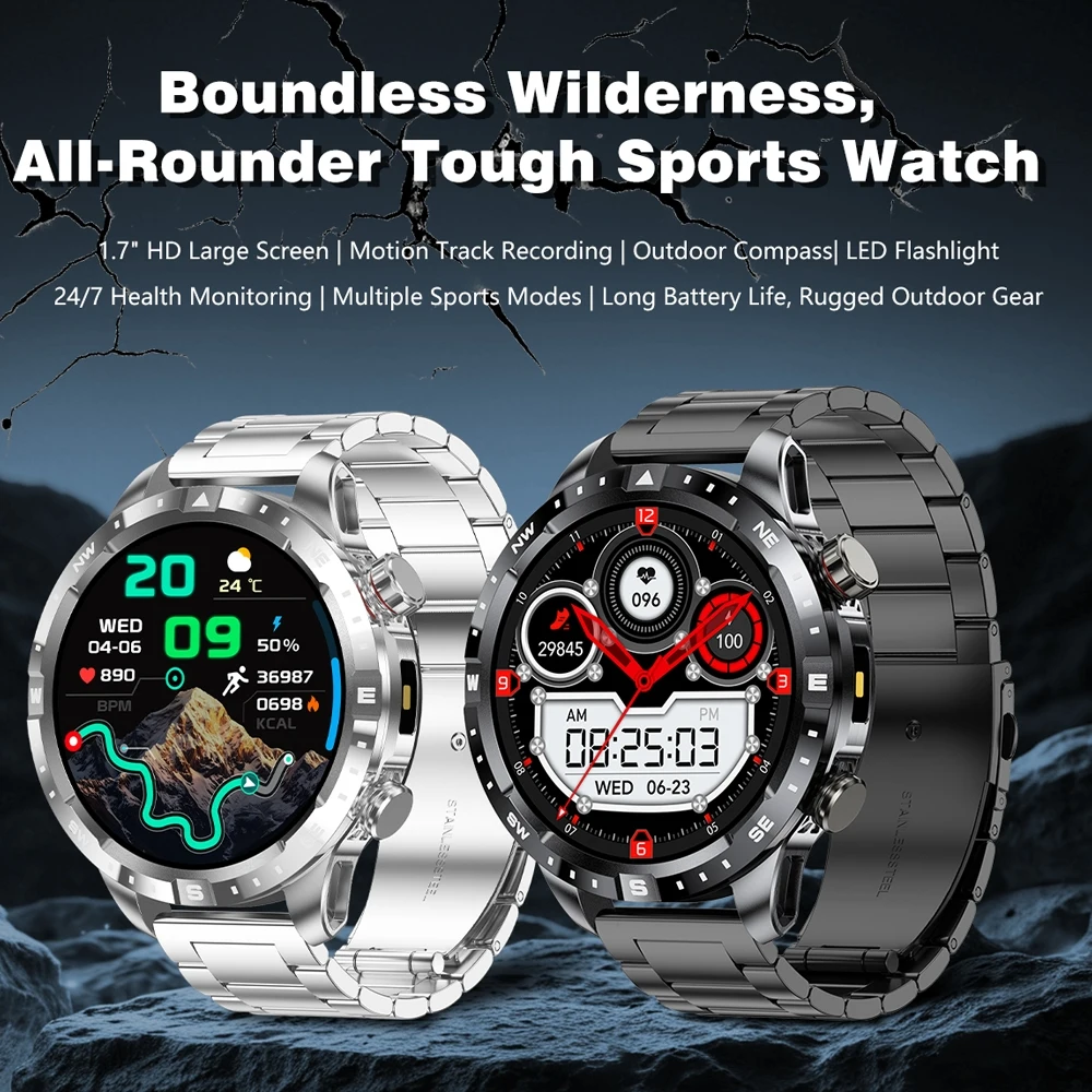 2026New T-Rex 3 Military Grade 1000mAh Battery SmartWatch Men IPX8 Waterproof Compass Sports Mode Bluetooth Call Smart Watch Men