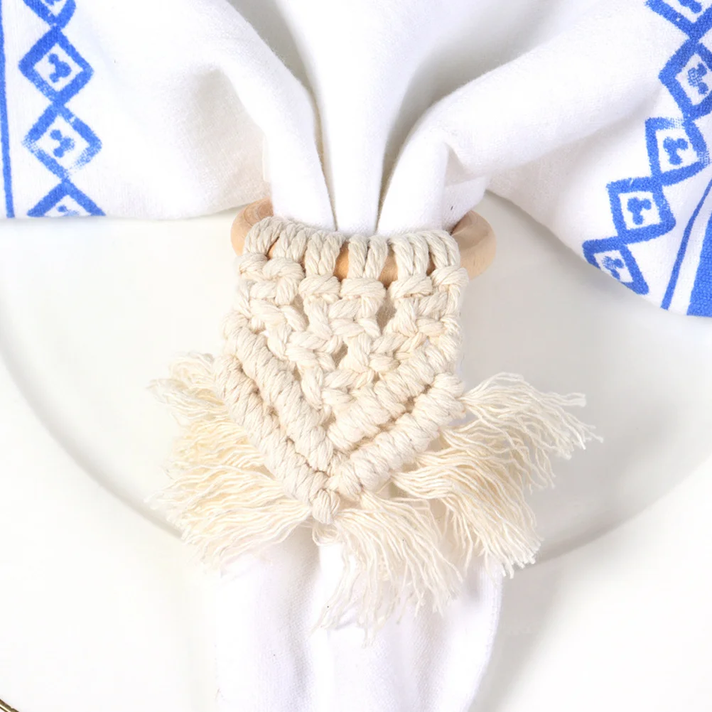 

4Pcs Napkin Rings Buckles Exquisite Handcrafted Woven Napkin Holders for Christmas Birthday Party Table Setting Decor