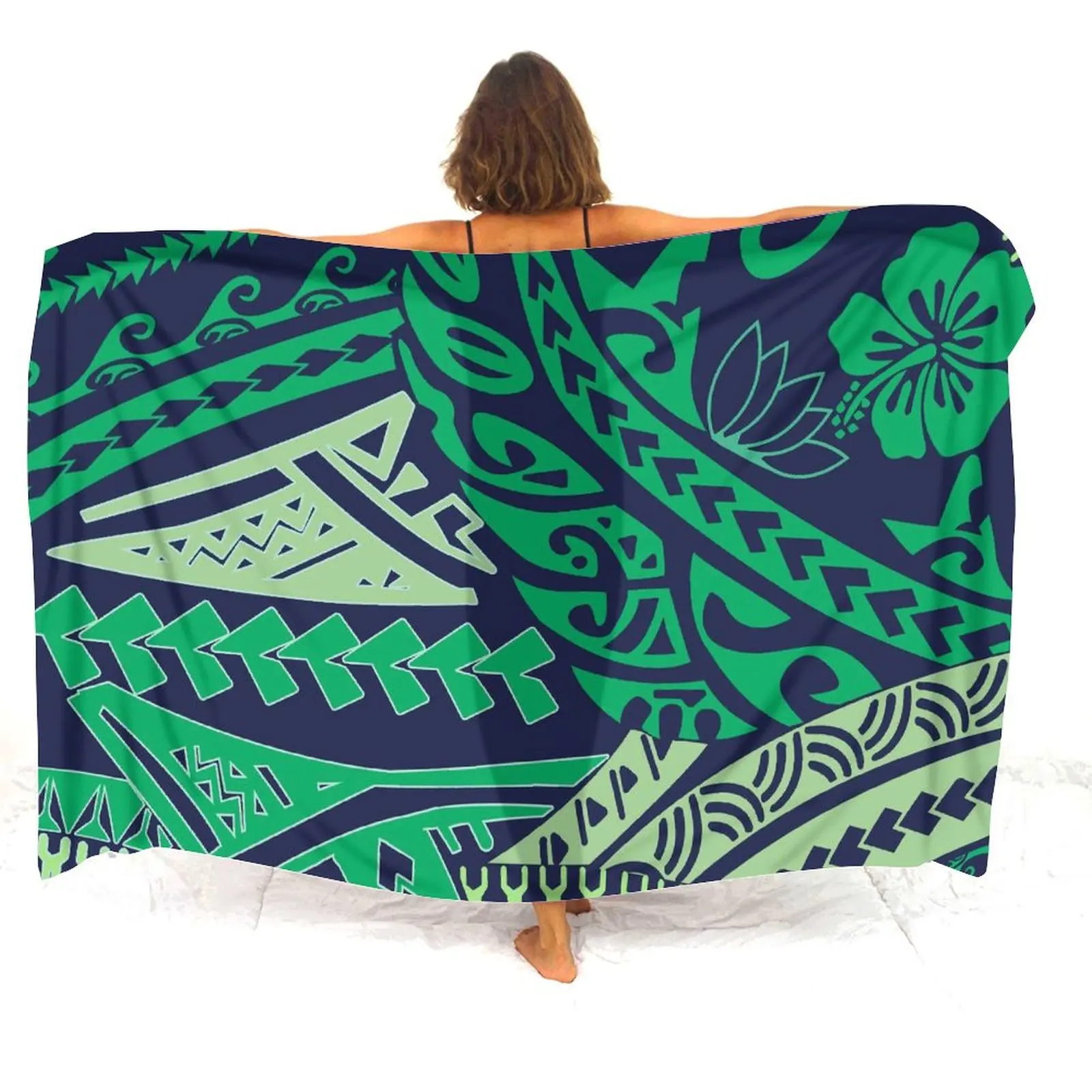 

One-Piece Floral Custom Bikini Cover Up Retro Island Bikini Cover Beach Clothing Polynesian Swimsuit Sun-Protective Clothing