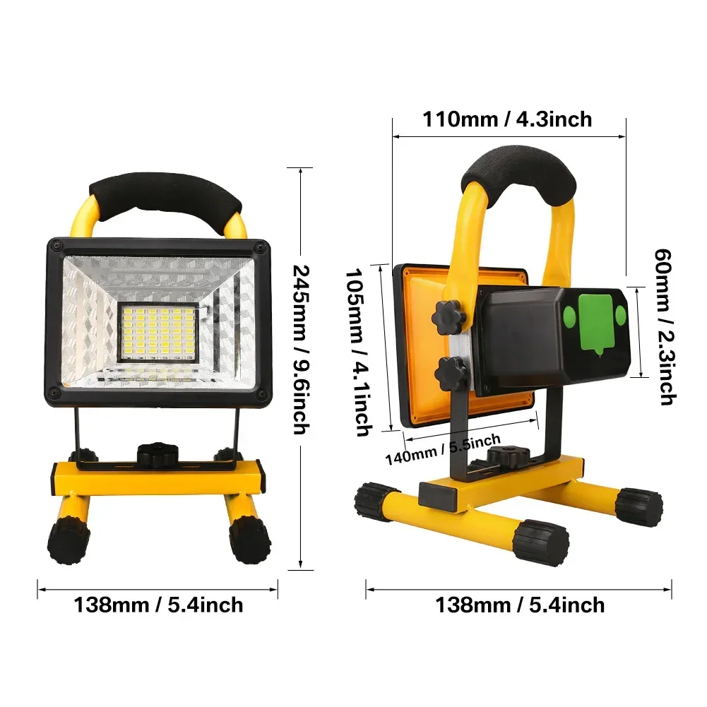 3 Modes COB LED Portable Spotlight Searchlight Camping Light Rechargeable Handheld Work Lights With Battery Waterproof Lantern