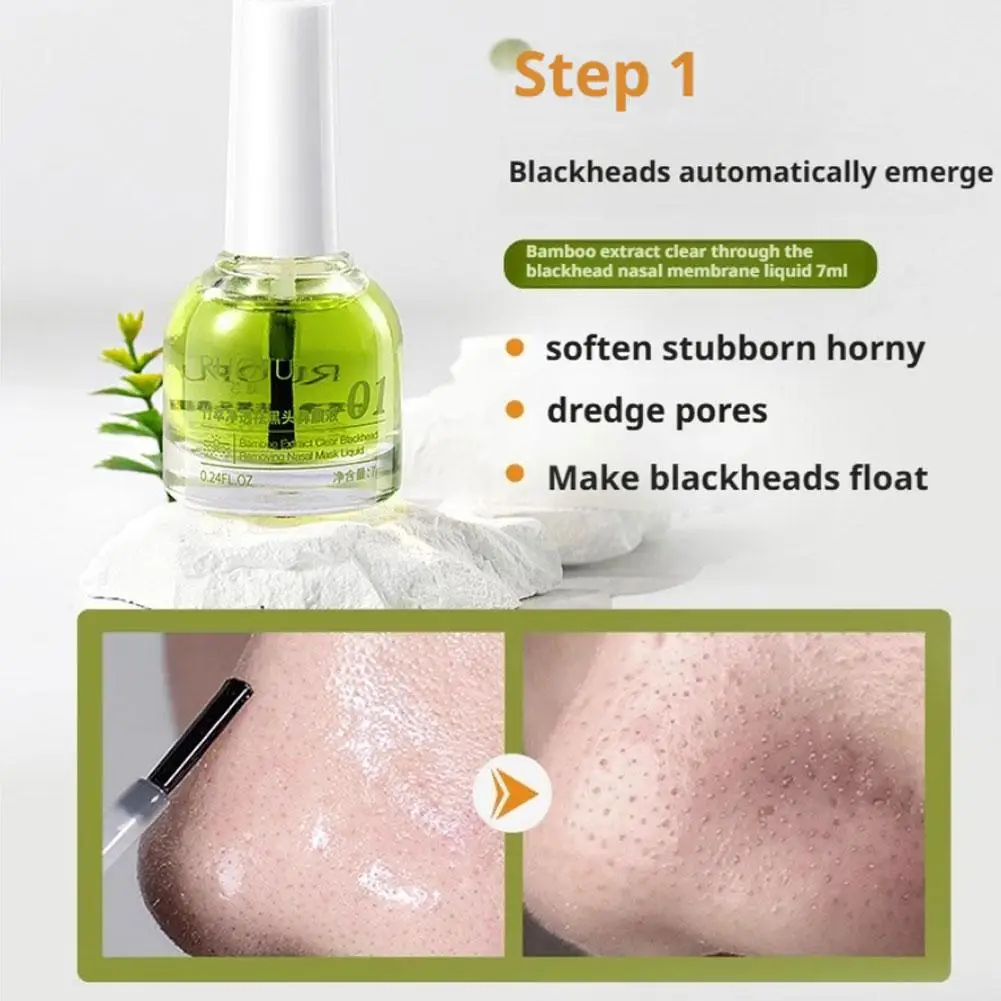 3-set Mee-eter Acne Export Vloeibaar Bamboe-extract Mee-eter verwijderen Neuspleister T-gebied verpleging schoonmaken Gezichtsverzorging