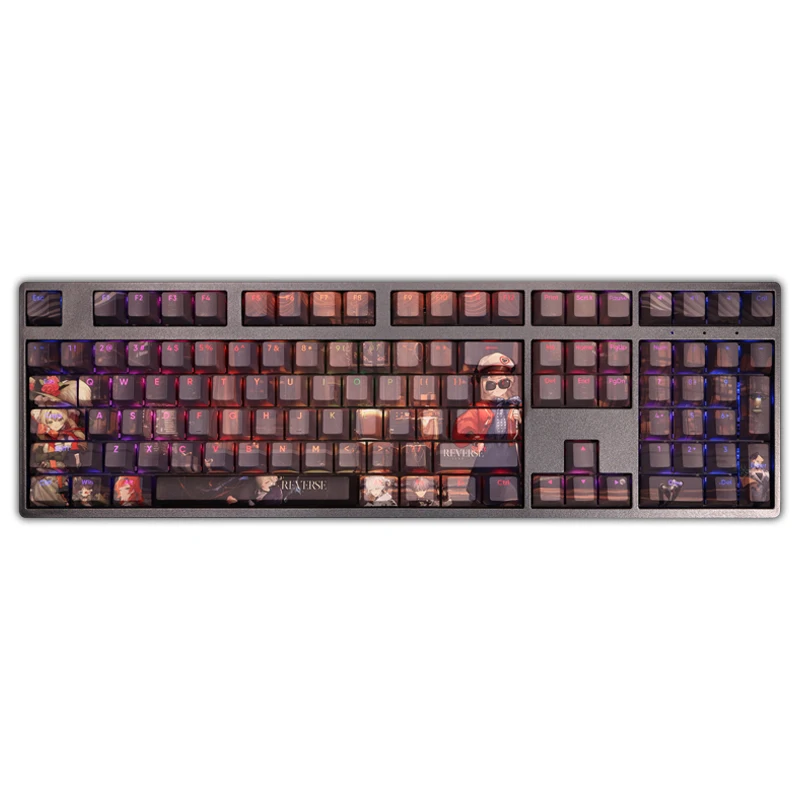 Clavier mécanique Anime Gaming Girl DIY Keycap, barrage de jeu, mignon, personnalisé, sans profil, commutateur MX, 108 prédire par ensemble, 1999 PBT