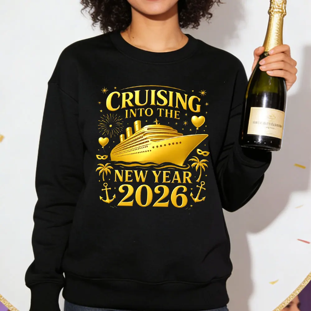 

Толстовка унисекс Cruising Into The New Year 2026, круизный корабль, вечерние, новогодняя, сублимационная, круизный, отпуск, 2026, толстовка с капюшоном