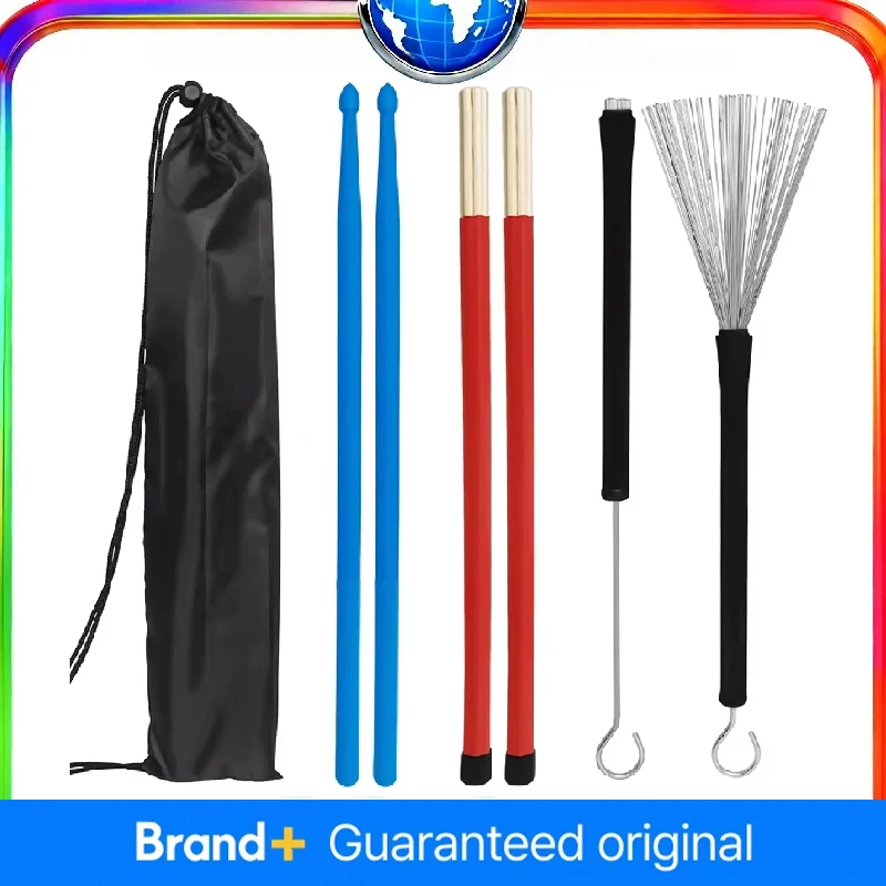 

Барабанная установка Щетка из стальной проволоки Барабанная щетка + нейлоновый барабанный стержень + рулевой стержень с ударными инструментами Аксессуары для барабанов