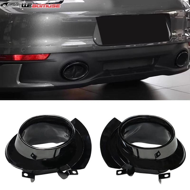 1 Pair Round Black Exhaust Tailpipe For Porsche 911 992 Exhaust Tailpipe Muffler Exhaust System 2019+