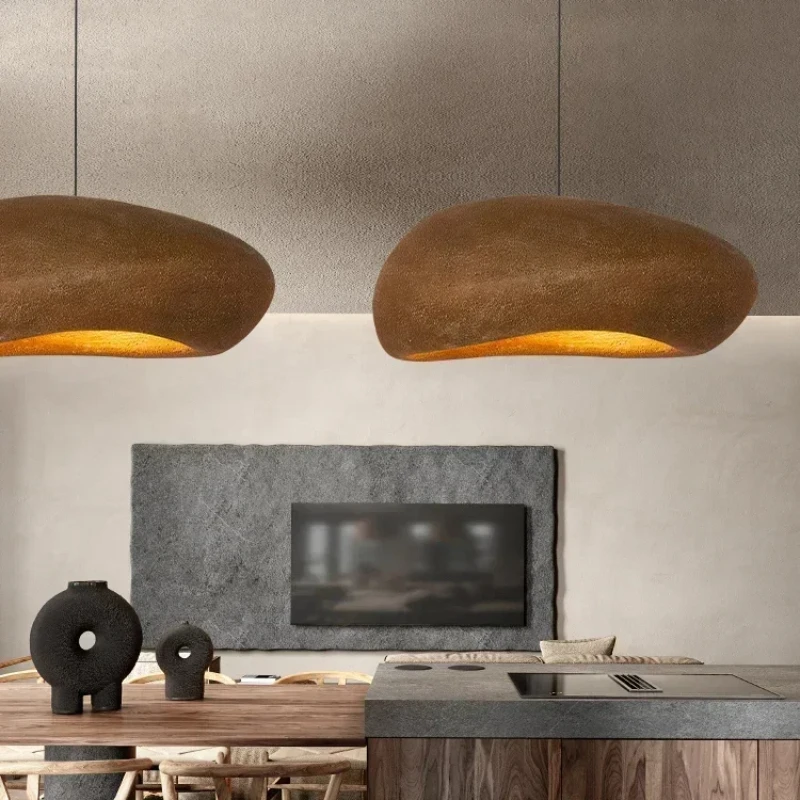 Wabi-sabi chandelier Nordic Japanese style indoor loft restaurant LED chandelier kitchen island coffee shop E27 chandelier