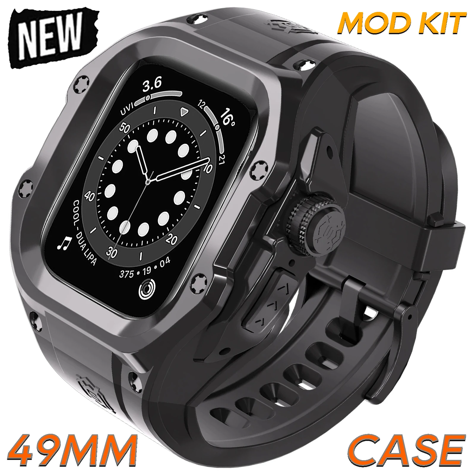 IP54 Level Waterproof Watch Case For Apple iWatch Ultra 2 Ultra 1 49mm Silicone Wristband Dustproof Anti-Fall Protect 360 Cover