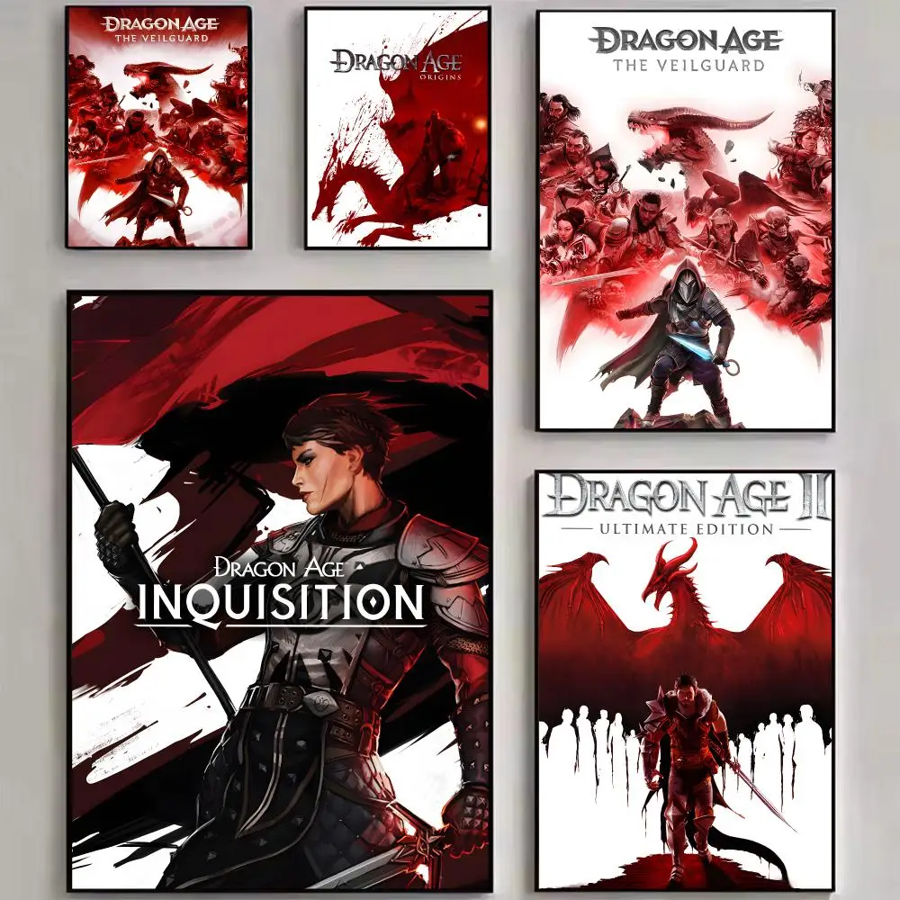 Game D-Dragon Age The Veilguard Poster Stylized Art Textured Canvas Mural For Bedroom Living Room Interior Wall Decoration